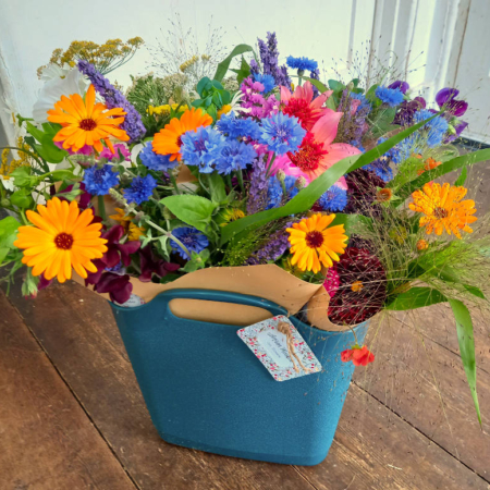artisan meadow flower bucket